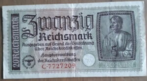 �h�C�c: ��񎟐��E���: ��̒n��ł� REICHSMARK REICHSKREDITKASSEN �̎g�p���킸�� 20 ��
