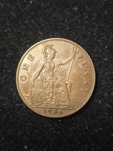 1936 GEORGIVS V DEI GRA:BRITT:OMN:REX FID:DEF:IND:IMP �����y�j�[ �C���O�����h