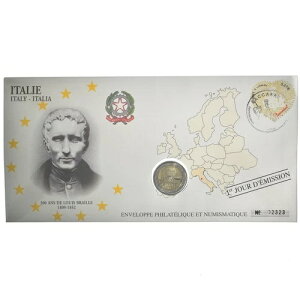 [#381830] �C�^���A�A2 ���[���A2009 �N�AEnveloppe philat?lique numismatique�AMS(63)�ABi-M