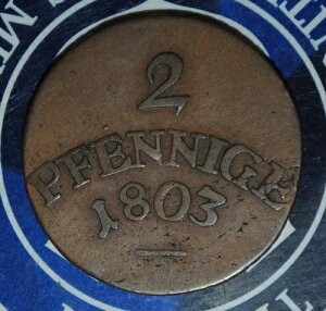 �h�C�c�̏B SAXE-WEIMAR-EISENACH 2 Pfennig 1803 {{{B076