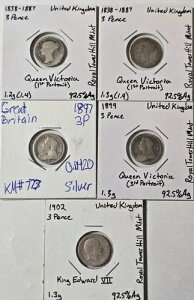 5���̃R�C�����b�g - �C�M���X 3�y���X 1897 1899 1902 + ���t�Ȃ�2�� - �V���o�[925