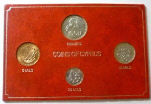 1973 1974 CYPRUS - �R���v���[�gBU�^�C�v�Z�b�g�i4�j - 5�A25�A50�A100�~�� - ���b�h�J�[�h