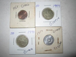 �i11�j1954�N����1999�N�܂ł̃M���V���̃R�C�� - ���ׂăR�C���X���[�u�Ƀ}�[�N����Ă��܂� - �ʐ^�������������� -A33