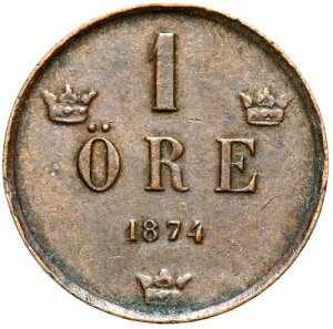�X�E�F�[�f�� - �I�X�J�[ II. - �R�C�� - 1 Ore Oere 1874 - �X�g�b�N�z���� - �ۑ��I