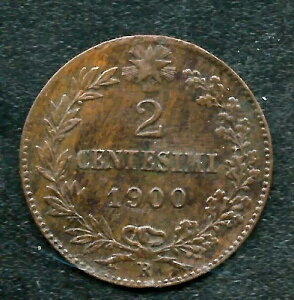 �C�^���A�A1900-R�A2 CENTESIMI�A���A�ɍׁAKM#30