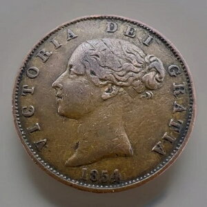 �C�M���X 1/2 �n�[�t�y�j�[ 1854 KM#726 9.18gr A097