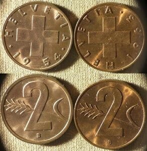 �X�C�X�F2���̃R�C���A2���b�y���A1954�N+1963�N�A�I�[���W�F���ABU�A������ #47 IR7548