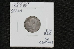1880 (80) �X�y�C�� 50 �T���^�C�� KM# 685 3V7E