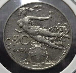 �C�^���A 20 Centesimi 1909