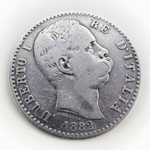 �C�^���A 2���� 1882�N �E���x���g1�� �V���o�[ KM#23 9.77gr A062
