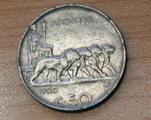 1920�N �C�^���A 50 Centesimi ���[�h�G�b�W