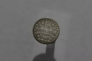 ?? �o�`�J�� 10 SOLDI 1868 �V���o�[ �V���[�v�f�B�e�[�� B46 #Z4180