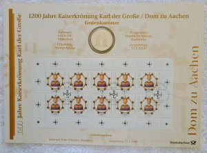 2000 G �h�C�c 10 �}���N��� - Numisblatt 1200 Jahre Kaiser Karl der Grosse