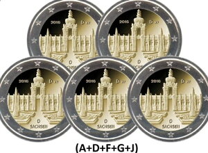 �h�C�c ????5���Z�b�g 2���[�� 2016�N �S���� ADFGJ Comm. Schasen UNC f/ Rolls