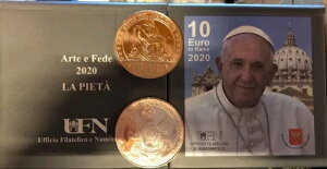 vaticano �o�`�J���s�� 2020 10 ? cu rame la piet? arte e fede 43000 es�B FDC UNC