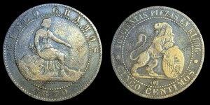 �X�y�C�� 5 �Z���e�B���d�� 1870 �N OM KM# 662 �X�y�C���Վ����{ 5 C.