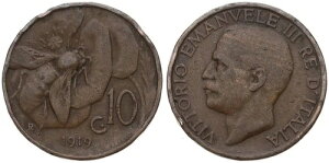 �C�^���A 10 Centesimi 1919-1943 - ���܂��܂ȔN