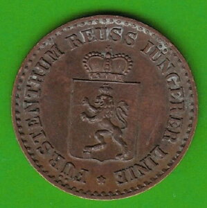 Reuss Younger Line 1 Pfennig 1868 ���ɗǂ� NSWLeipzig �����D��Ă��܂�-