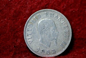 �C�^���A�A1863-M BN 50 Centesimi�AKM4a1�A��݁A���ɗǂ���ԁA5-21*