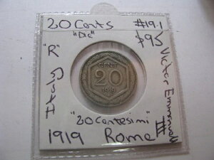 1919 R 20�Z���g �C�^���A �R�C�� 20 Centesimi Victor Emmanuell III #19.1