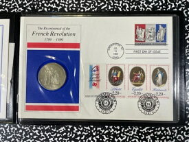 1989年 フランス革命200周年記念 FDCセット（1979年 50フラン ロット番号B2810 シルバー付き）