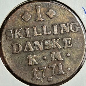 DANSKE K.M 1771 �f���}�[�N 1 SKILLING [ ref ebay#] - 250+ Y/O �X�J���W�i�r�A�̕��!
