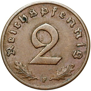 �h�C�c�� 3. Reich-J. 362 �R�C��-2 Reichspfennig 1936 F-�ۑ�!