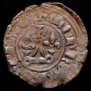 *���c�F���i* Philip IV le Bel Double Tournois Cross / Lis (6287) Tours 1285-1314