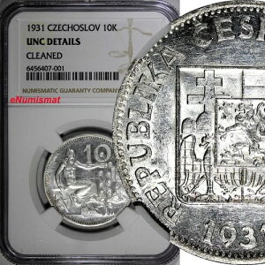 �`�F�R�X���o�L�A ��� 1931�N 10�R���i 30mm NGC UNC �ڍ� KM# 15 (001)