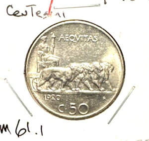 �C�^���A 1920 50 centesimi KM 61.1 �`���C�X BU (w)