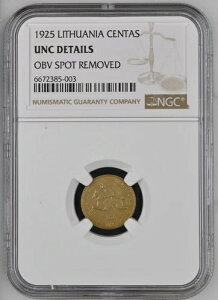 ���g�A�j�A 1�Z���^ 1925 NGC UNC �ڍ� �\�ʃX�|�b�g�����ς�