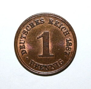 S10 - �h�C�c 1 �t�F�j�q 1887- F Brilliant Unc.�R�C�� - �C���y���A�� �C�[�O�� - ���B���w���� 1 ��