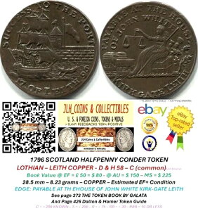 1796 GB �R���_�[ �n�[�t�y�j�[ - �X�R�b�g�����h ���[�W�A�� - �W���� �z���C�g - D & H 58 - CT 886