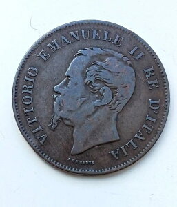 1861�N M �C�^���A 5 Centesimi �R�C���i������j