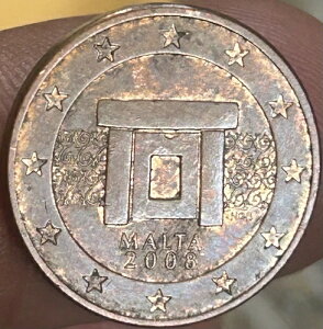 5 ���[�� �Z���g �}���^ 2008 Altare TEMPIO MNAJDRA 5 centesimi ESUBERO di conio