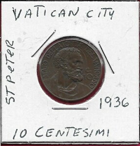 �o�`�J���V�e�B�X�e�[�g 10 centesimi 1936/XV St.Peter �o�X�g���C�g�A�N���E���t���V�[���h�f�B�r�W����-
