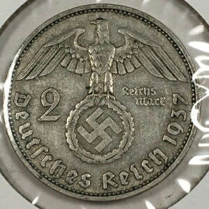 1937-A �h�C�c 2 ���C�q�X�}���N - ��O�鍑 - �ɂ߂ėǍD�ȏ�� (XF) KM#93 - 7802-PC