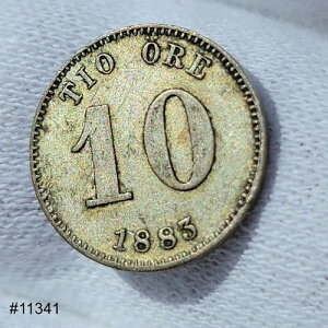 1883�N �X�E�F�[�f�� 10�I���V���o�[ �I�X�J�[ II �L�[�R�C���ň��l Mintage XF-