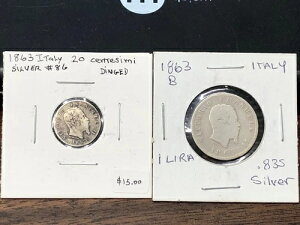 1863�N-M BN �C�^���A 1 ���� & 20 �Z���e�V�~ .835 �V���o�[ ���[���h�R�C�� ���b�g ���B�b�g���I-