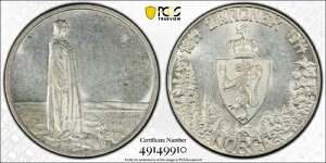 1914 �N �m���E�F�[ 2 �N���[�l PCGS AU �ڍ� �R���X�e�B�`���[�V���� 100 ���N�L�O �N���ȏڍ�!