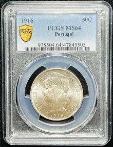 �|���g�K�� 1916 50 �Z���^�{�X PCGS MS64 �S�[���h �V�[���h~KM#561~LA4