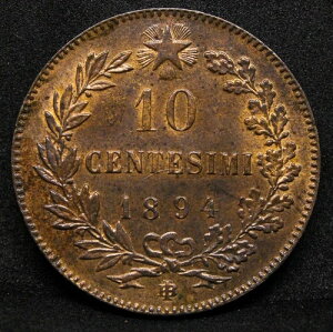 1894�N -BI 10 Centesimi - �E���x���g1���A�C�^���A�B KM-27.1UNC