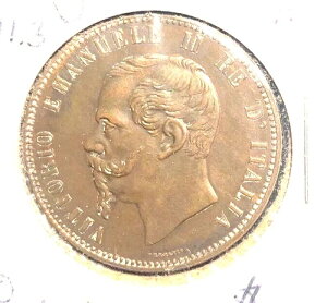 �C�^���A 1866 H 10 centesimi KM 11.3 Brn Unc