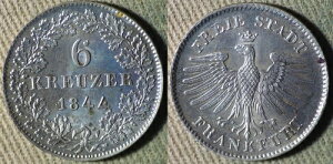 �h�C�c���B�F�t�����N�t���g 1844 6 Kr. Ch. AU-UNC �������R�C�� CM014