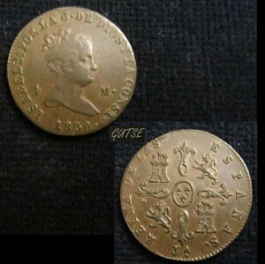 �X�y�C���A716-ISABEL II�A4 MARAVED?S 1850/40 OVERDATE�AJUBIA J?�AXF/AUNC�B