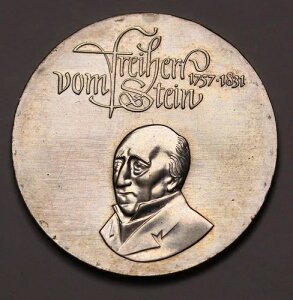 1981 �h�C�c DDR �V���o�[ 20 �}�[�N - Carl Freiherr vom Stein- KM# 83 Bu �R�C��