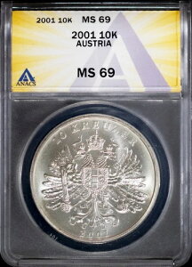 2001�N�I�[�X�g���A10�N���C�c�@�[�X�^�[�����O�V���o�[�R�C��MS 69 ANACS # 7673926 +�{�[�i�X