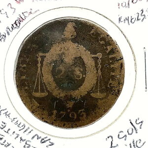 ���|: �t�����X���a�� 1793 W L'AN II SOLS LILLI LIBERTE EGALITE KM#6235