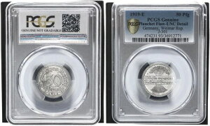 ���C�}�[�� Rep. 50 Pfennig 1919-E J.301 Mint State, Tiny Sf. PCGS 111738