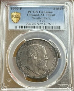 1909 F �h�C�c �������e���x���N 3�}���N��� PCGS AU �ڍ� 3Mk